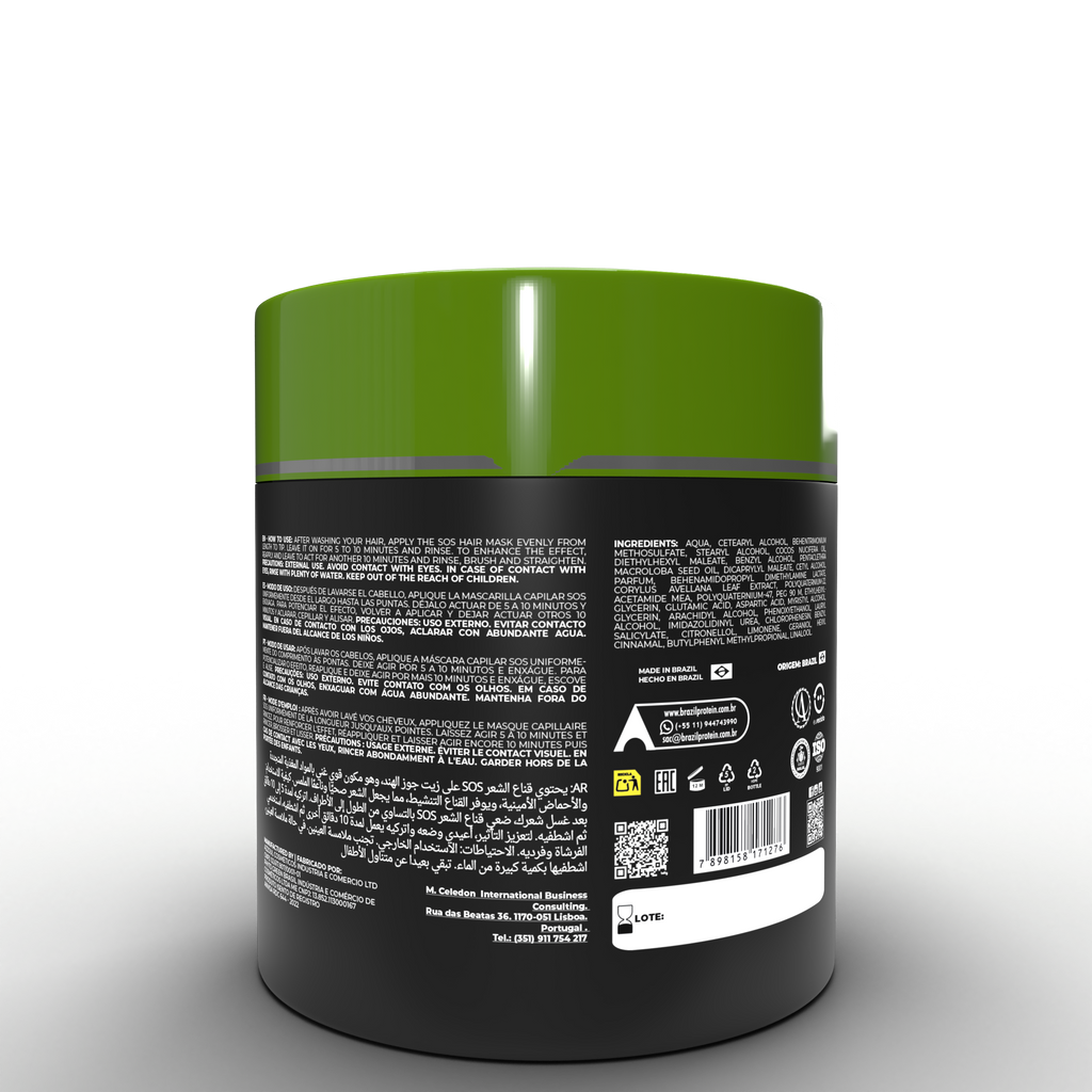 S.O.S MASCARA DE TRATAMENTO RECONSTRUTOR COM OLEO DE COCO 500GR