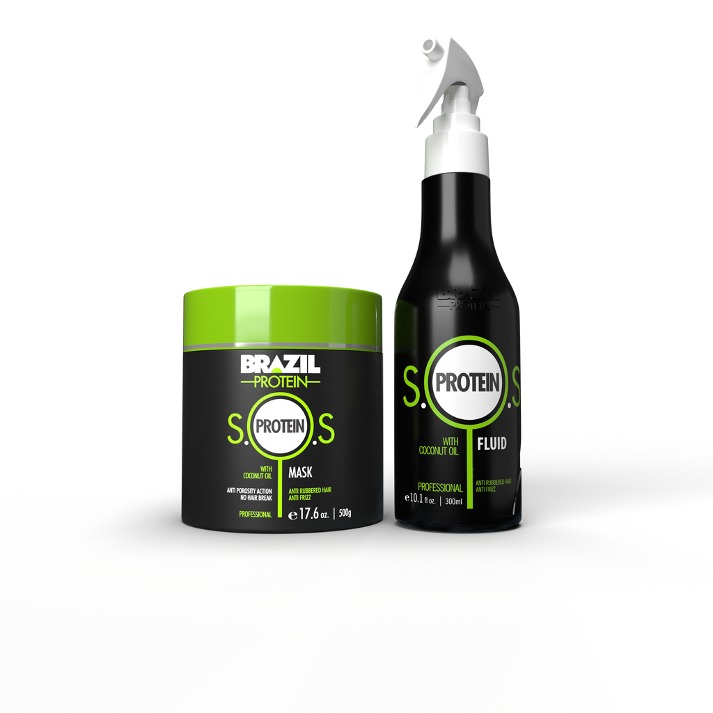 KIT S.O.S RECONSTUTOR MASCARA E FLUIDO PARA CABELOS DANIFICADOS